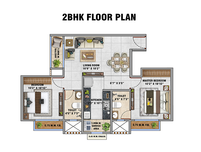 Adhiraj Capital City - 2 Bed Optima Prime